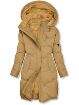 Wintermantel Damen | Langer Parka mit Kapuze | Warm & Winddicht für kalte Tage – Gelb