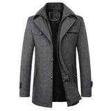 Wintermantel Herren | Eleganter Stehkragen | Warm & Stilvoll für Business – Grau