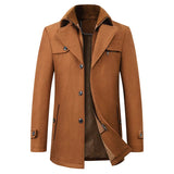 Wintermantel Herren | Eleganter Stehkragen | Warm & Stilvoll für Business – Braun