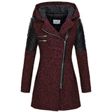 Wintermantel Damen Lang mit Kapuze – Marineblau