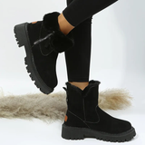 Winterstiefel Damen mit Fellkragen – Schwarz