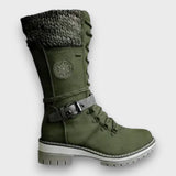 Winterstiefel Damen mit Strickkragen – Grün