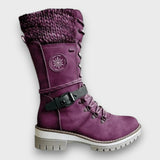 Winterstiefel Damen mit Strickkragen – Lila