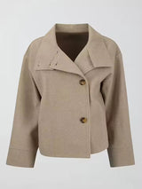 Drune | Damen Kurzer Übergröße Trenchcoat für Den Herbst – Beige