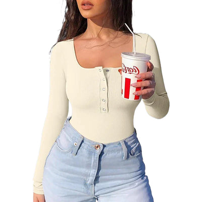 Avril® | Gerippter Body mit langen Ärmeln