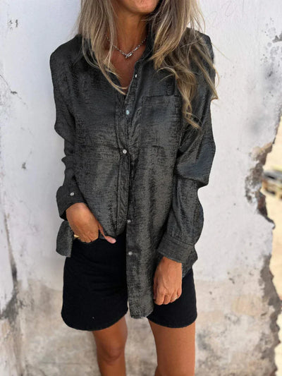 Langarmshirt Mit Pailletten Für Damen | Button Down