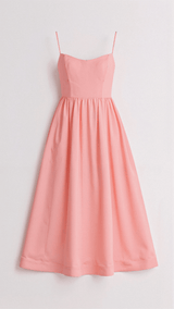 Regine | Damen A-Linien-Midikleid im Ascot-Stil – Rosa