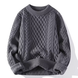 Emma | Damen Frühjahrs Strukturierter Rundhals-Pullover – Grau