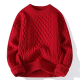 Emma | Damen Frühjahrs Strukturierter Rundhals-Pullover – Rot