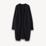 Sabine | Damen Offener Langcardigan Stil – Schwarz