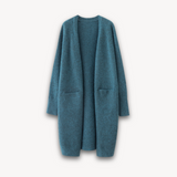 Sabine | Damen Offener Langcardigan Stil – Petrolblau