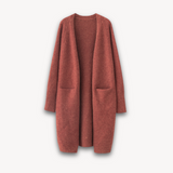 Sabine | Damen Offener Langcardigan Stil – Rot