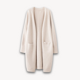 Sabine | Damen Offener Langcardigan Stil – Beige