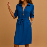 Johanna | Damen Midi-Kleid für den Alltag – Königsblau