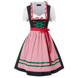 Dagmar | Damen Dirndl Oktoberfest Kleid mit Schürze – Rot