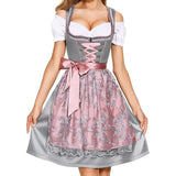 Dagmar | Damen Dirndl Oktoberfest Kleid mit Schürze – Rosa