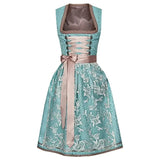 Dagmar | Damen Dirndl Oktoberfest Kleid mit Schürze – Grün