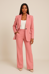 Maria | Damen Hosenanzug-Set in Taillierter Passform – Rosa
