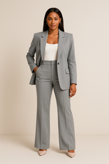 Maria | Damen Hosenanzug-Set in Taillierter Passform – Grau