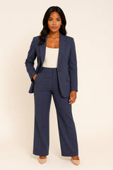 Maria | Damen Hosenanzug-Set in Taillierter Passform – Marineblau