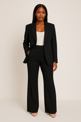 Maria | Damen Hosenanzug-Set in Taillierter Passform – Schwarz