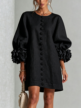 Saralyn - Skulpturales Minikleid – Schwarz