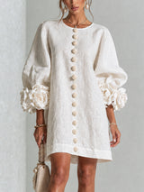 Saralyn - Skulpturales Minikleid – Weiß