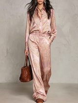 Jessamira - Seidiger Paisley-Zweiteiler – Rosa