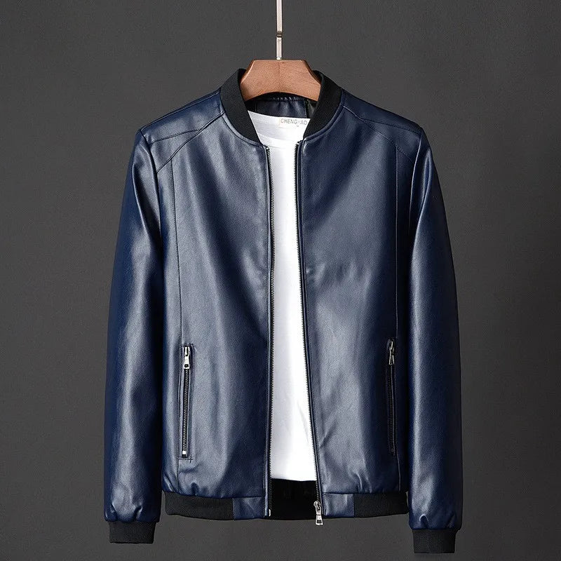 Herren Lederjacke Bomber Statement Stil