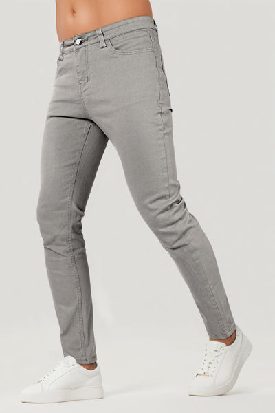 Hellgraue Schmale Herren Stretch Jeans
