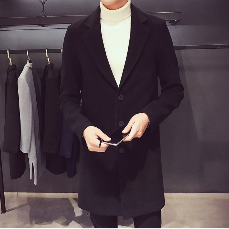 Herren Woll-Mantel Elegante Business Jacke - Büro und Freizeit