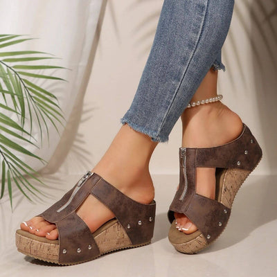 Yara – Orthopädische Keilsandalen mit offener Zehenpartie