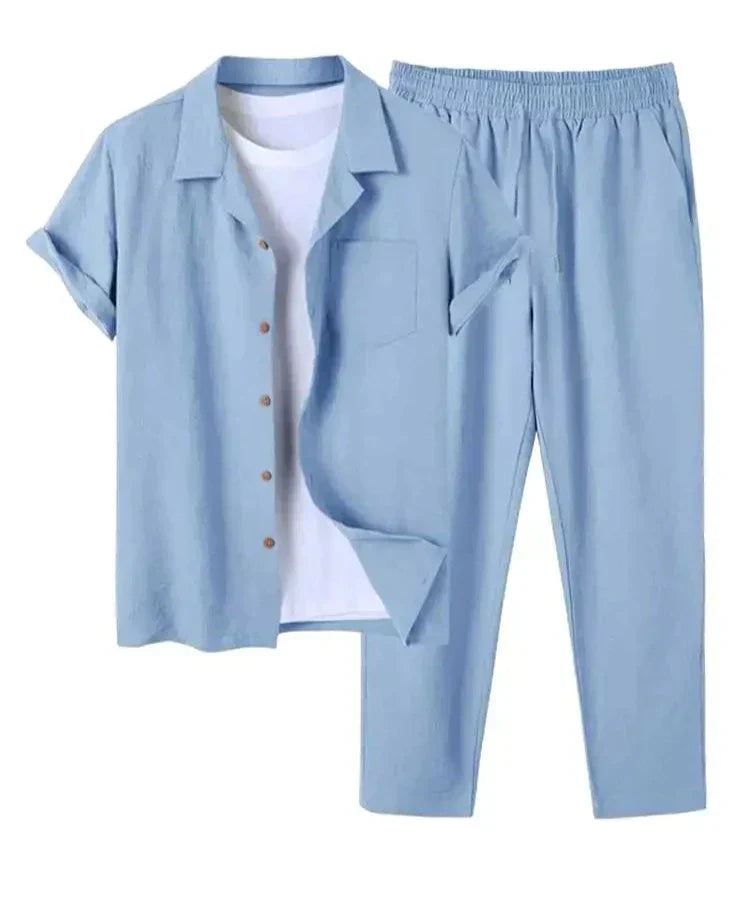 Zweiteiliges kurzärmeliges Hemd und Hose Set