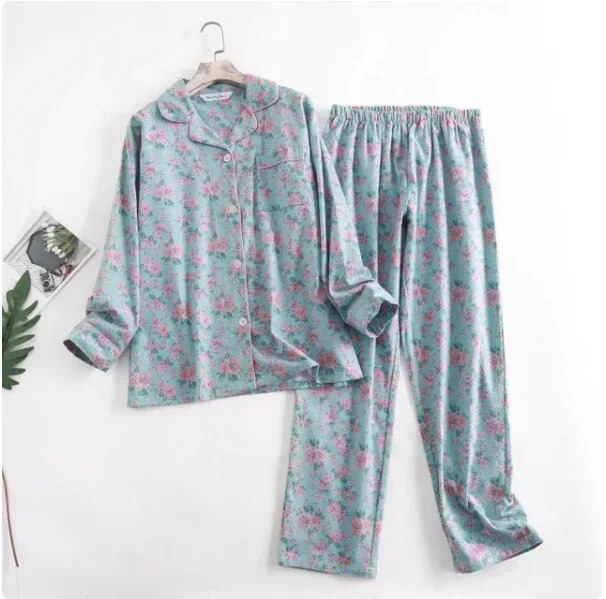Bequemes Damen Pyjama-Set mit lebendigen Mustern | Zweiteiler