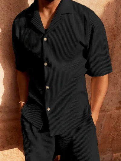 Cord Herren Sommer Set mit Knopfleiste