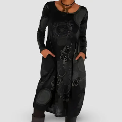 Elegantes Bohemien-Winterkleid für Damen mit langen Ärmeln