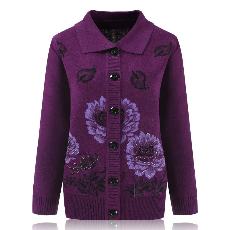 Amelia® | Elegante Strickjacke mit Blumenstickerei