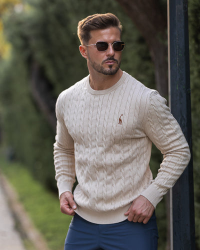 Zopfmuster Pullover für stilvolle Herren