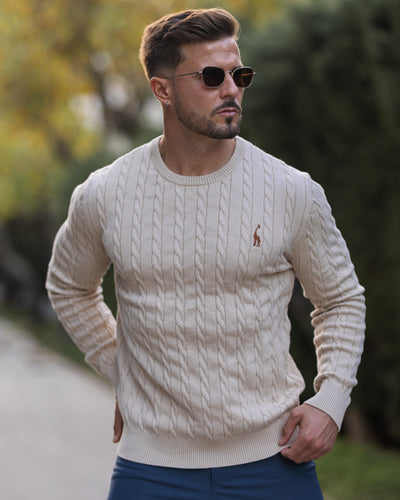 Zopfmuster Pullover für stilvolle Herren