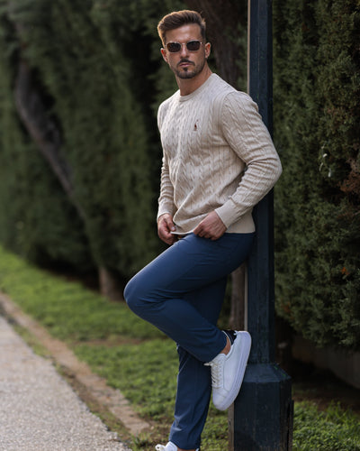 Zopfmuster Pullover für stilvolle Herren