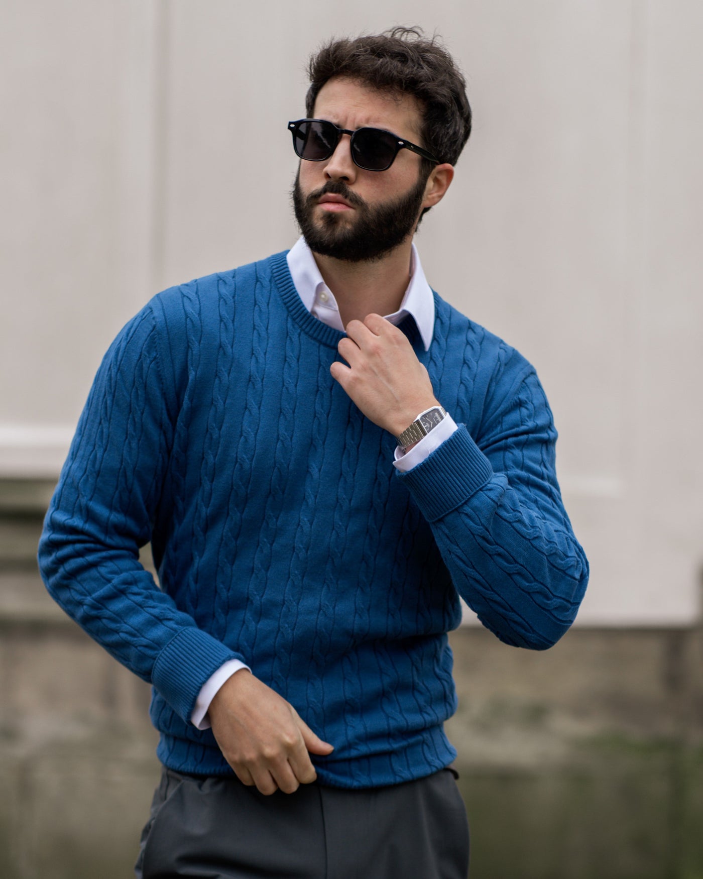 Zopfmuster Pullover für stilvolle Herren