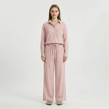 Zweiteiliger Set Damen | Oversized Schnitt & bequemer Kordelbund – Rosa