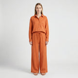 Zweiteiliger Set Damen | Oversized Schnitt & bequemer Kordelbund – Orange