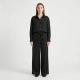 Zweiteiliger Set Damen | Oversized Schnitt & bequemer Kordelbund – Schwarz