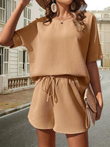 Zweiteiliges Set Damen | Lockere Passform & Kordelzug-Komfort – Khaki
