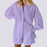 Zweiteiliges Set Damen | Lockerer Schnitt & Schnell Gestylt – Lila