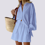 Zweiteiliges Set Damen | Lockerer Schnitt & Schnell Gestylt – Hellblau