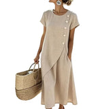 Hestelle - Raffiniertes Sommerkleid – Beige