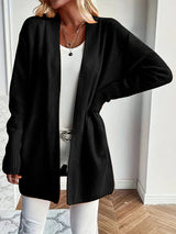 Leonie | Kuscheliger Cardigan Offener Schnitt – Schwarz