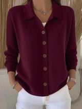 MILA | WEICHE STRICKJACKE – Bordeaux